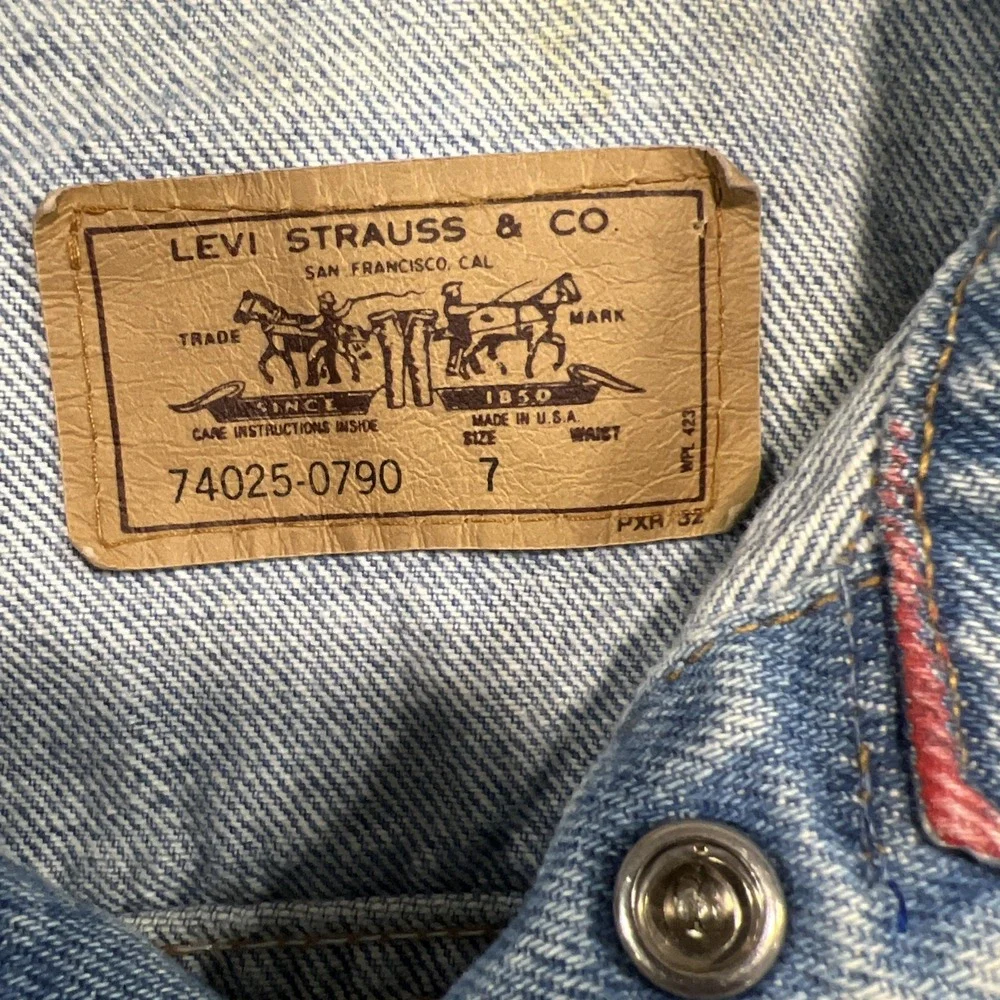 VTG 80s Levi's Orange Tab Custom Hand-Painted Disney Jacket Size 7